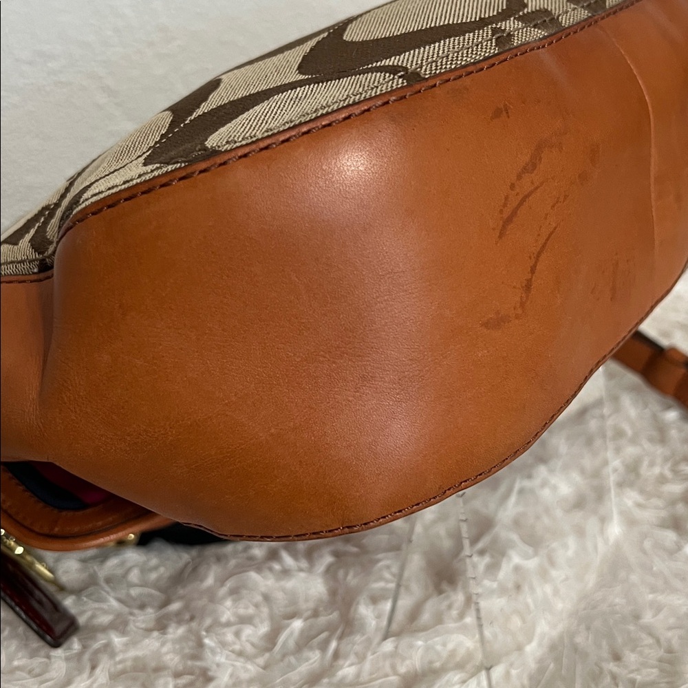 Coach Poppy Willis 70th Anniversary Crossbody Bag Signature Canvas Tan Leather - Picture 9 of 16